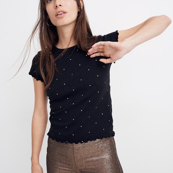 Madewell Baby Tee in Metallic Dot - Picture 1 of 7